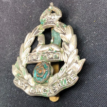 Load image into Gallery viewer, Genuine WW2 British Army Brass Cap Badge - East Lancashire Regiment - The Militaria Shop