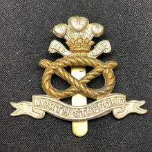 Load image into Gallery viewer, Original WW2 British Army Cap Badge - North Staffordshire Regiment - The Militaria Shop