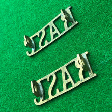 Load image into Gallery viewer, Original WW2 British Army RASC Royal Army Service Corps Brass Shoulder Titles - The Militaria Shop