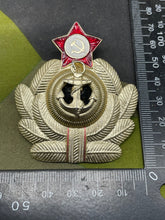 Load image into Gallery viewer, Original Soviet Naval Officer's Cap Badge - The Militaria Shop