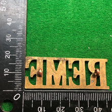 Load image into Gallery viewer, Original WW2 British Army Brass Shoulder Title - REME Engineers - The Militaria Shop