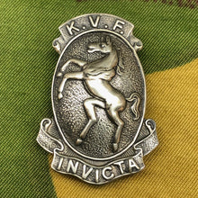 Load image into Gallery viewer, Original WW1 British Army Cap Badge - K.V.F. Kent Volunteer Fencibles - The Militaria Shop