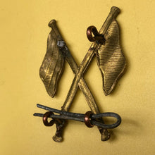 Load image into Gallery viewer, Original WW2 British Army Brass Signallers Flag Sleeve Badge - The Militaria Shop