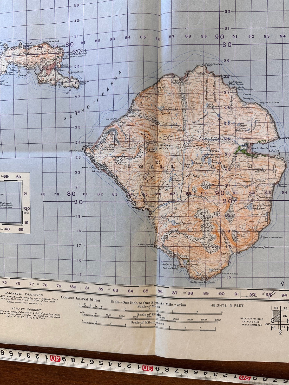 Original WW2 British Army GSGS Map of Scotland - Cuillins, Rhum & Canna - The Militaria Shop
