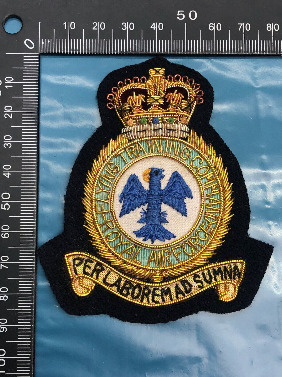 British RAF Bullion Embroidered Blazer Badge - Royal Air Force Flying Training - The Militaria Shop