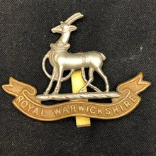 Load image into Gallery viewer, Original WW2 British Army Cap Badge - Royal Warwickshire Regiment - The Militaria Shop