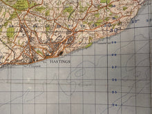 Load image into Gallery viewer, Original WW2 British Army GSGS OS Map of England - Hastings - The Militaria Shop