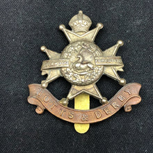 Load image into Gallery viewer, Original WW2 British Army Cap Badge - Sherwood Foresters - The Militaria Shop