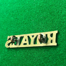 Load image into Gallery viewer, Original WW2 British Army Brass Shoulder Title - The Blues & Royals - The Militaria Shop