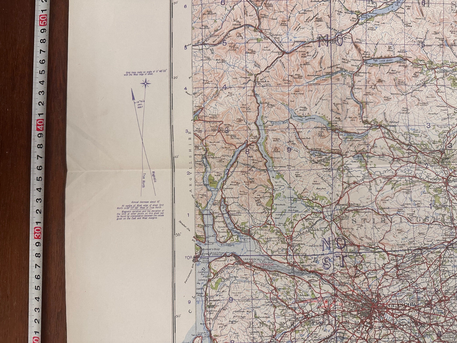 Original WW2 British Army RAF Navy Base Map of Scotland - The Forth, Clyde & Tay - The Militaria Shop