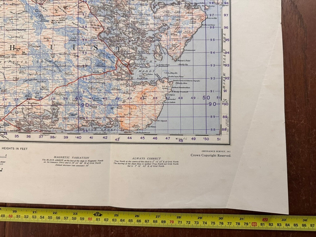 Original WW2 British Army GSGS Map of Scotland - Sollas - The Militaria Shop
