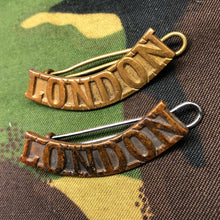 Load image into Gallery viewer, Original WW1 British Army Red Cross Shoulder Titles - London - The Militaria Shop