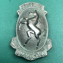 Load image into Gallery viewer, Original WW1 British Army Cap Badge - Kent Volunteer Fencibles - The Militaria Shop