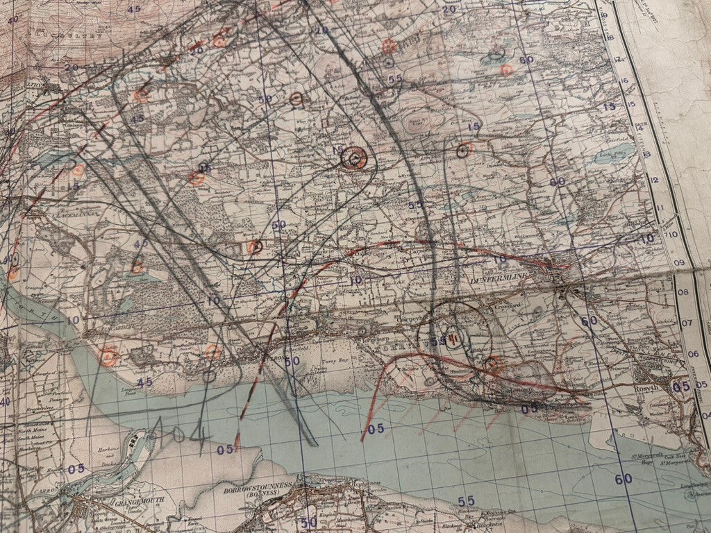 Original WW2 British Army GSGS Map of Scotland - RARE Hand Annotated Fire Ranges - The Militaria Shop