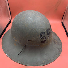 Lade das Bild in den Galerie-Viewer, Original WW2 British Civil Defence Home Front Zuckerman Civilian Helmet SFP - The Militaria Shop
