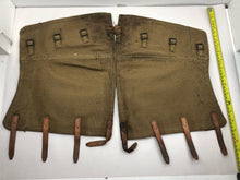 Load image into Gallery viewer, Original WW2 British Army 37 Pattern Despatch Riders High Sided Spats 1943 Dated - The Militaria Shop