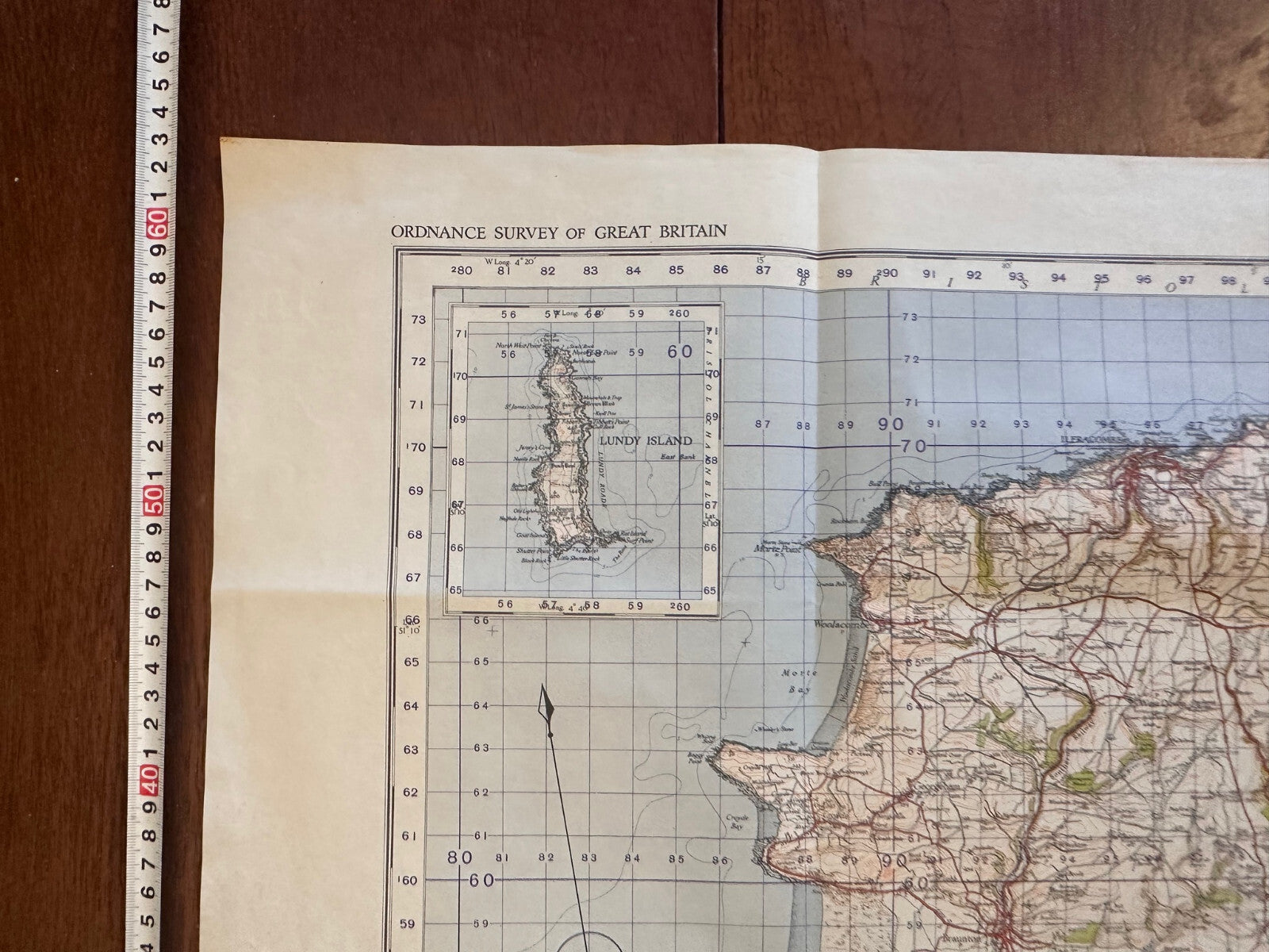 Original WW2 British Army GSGS OS Map of England - Barnstaple - The Militaria Shop