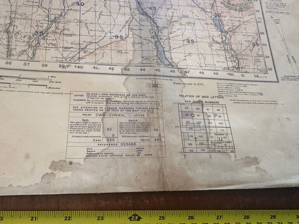 Original WW2 British Army GSGS OS Map of Great Britain - Brecon & Llandovery - The Militaria Shop