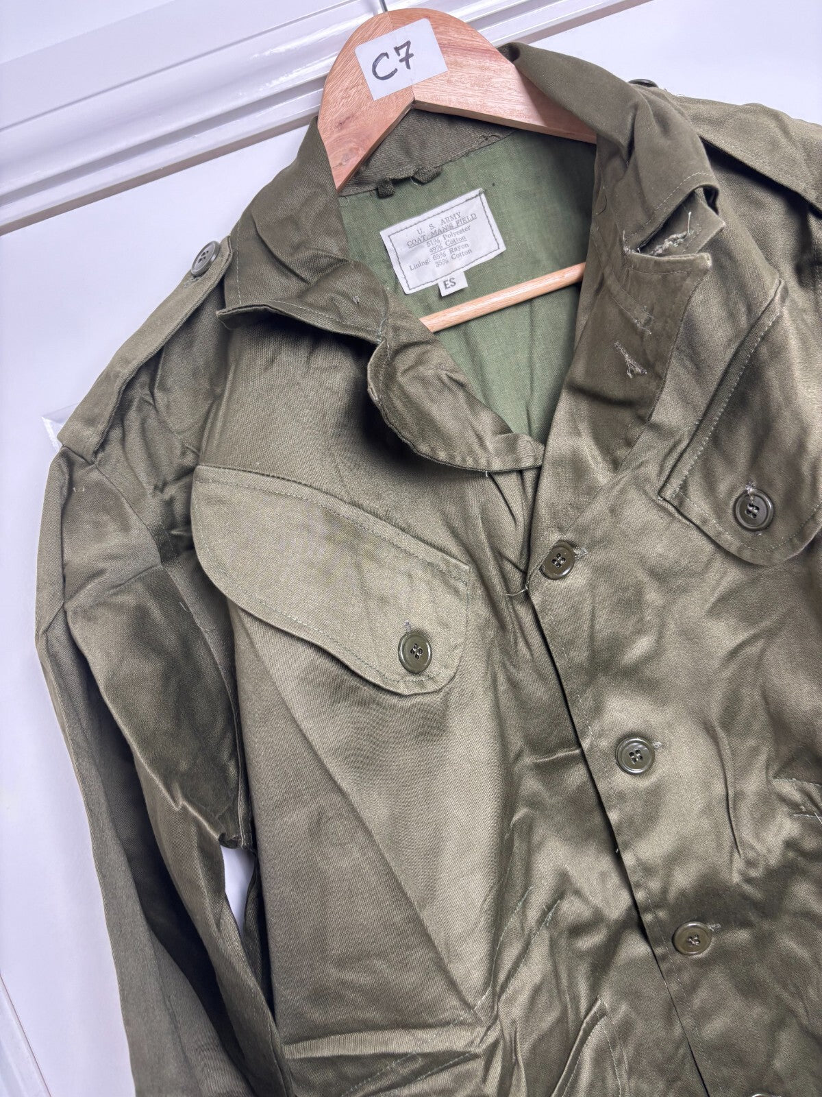 Genuine Unissued U.S Army OD Green Coat Mans Field Jacket Size ES - The Militaria Shop