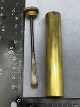 Load image into Gallery viewer, Original WW1 British Army SMLE Enfield Brass Oil Bottle - H.J&S - The Militaria Shop