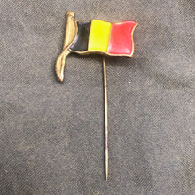 Load image into Gallery viewer, Original WW1/WW2 Era Enamel Belgian Army Flag Pin - The Militaria Shop