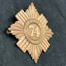 Load image into Gallery viewer, British Army Brass Cap Badge - 74th Highland Light Infantry - The Militaria Shop