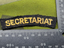 Load image into Gallery viewer, Original British Home Front - Civil Defence SECRETARIAT Shoulder Title - The Militaria Shop