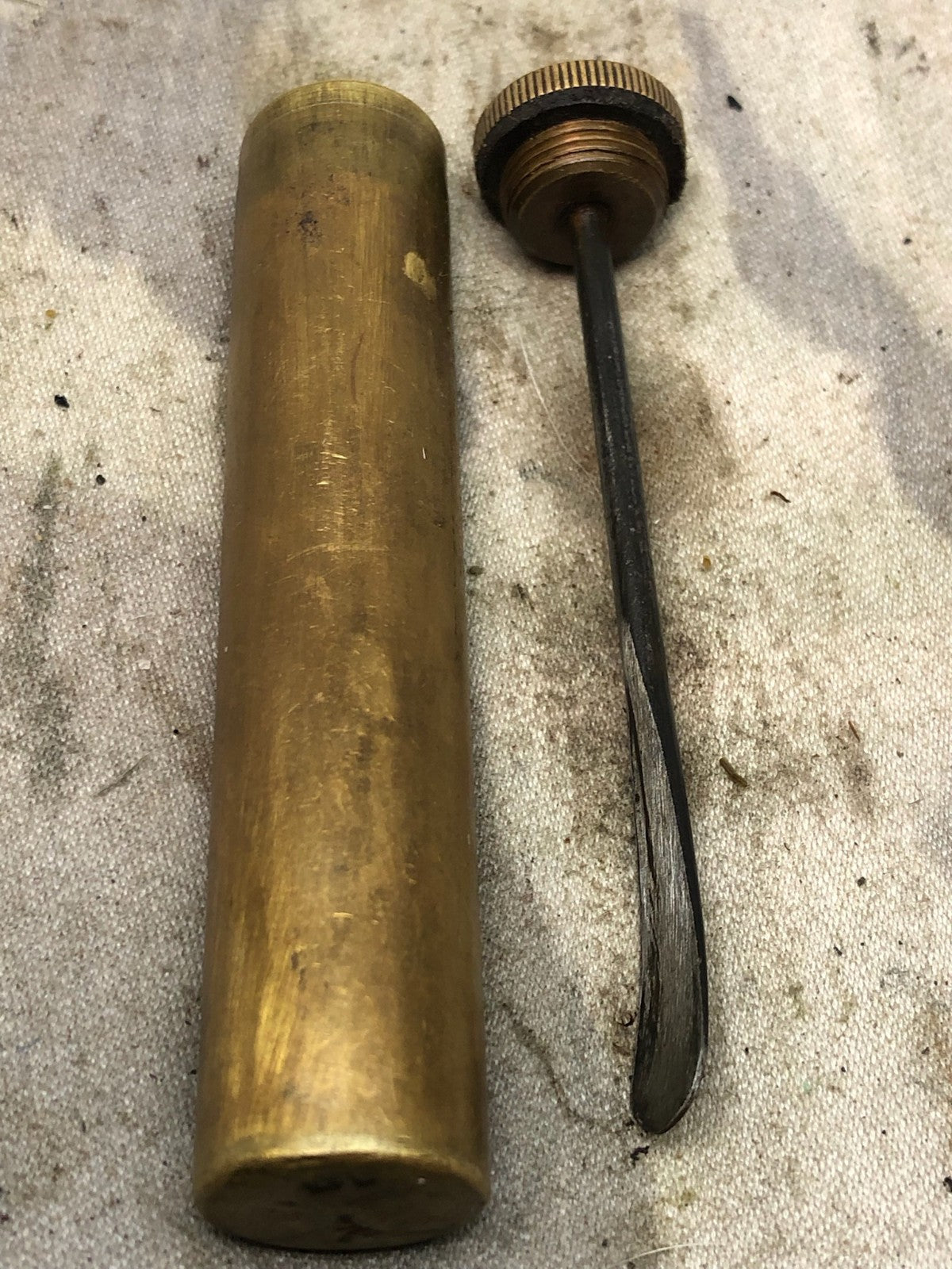 Original WW1 British Army SMLE Enfield Brass Oil Bottle - EFD Marked - The Militaria Shop