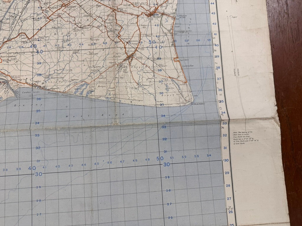 Original WW2 British Army GSGS OS Map of England - Hastings - The Militaria Shop
