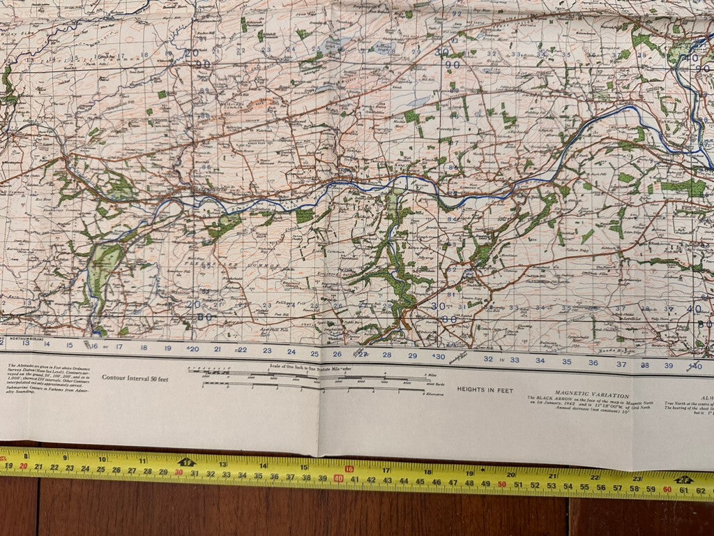 Original WW2 British Army GSGS OS Map England - Hexham - The Militaria Shop