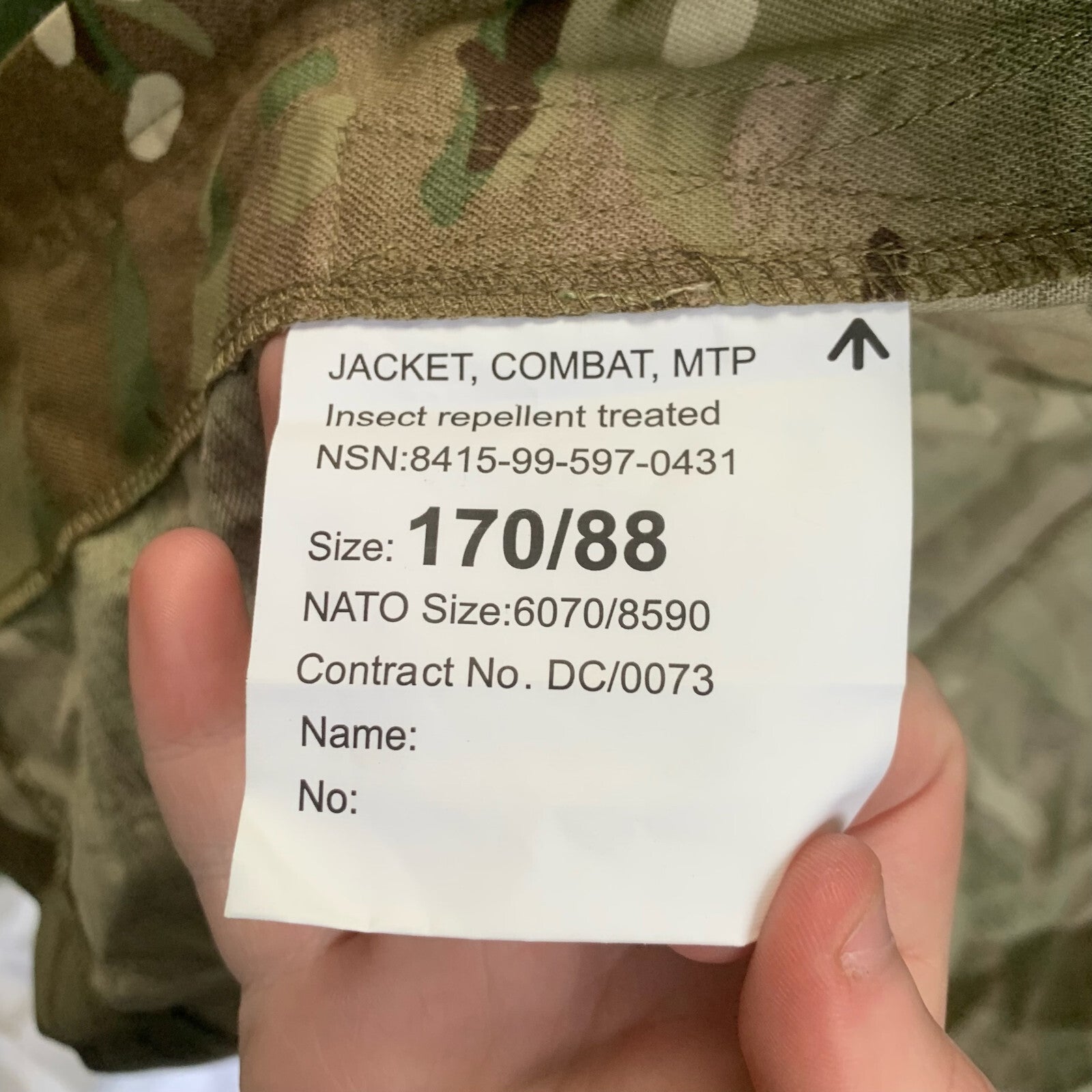 British Army MTP Camouflaged Combat Jacket - Grade 1 - Size 170/88 - The Militaria Shop