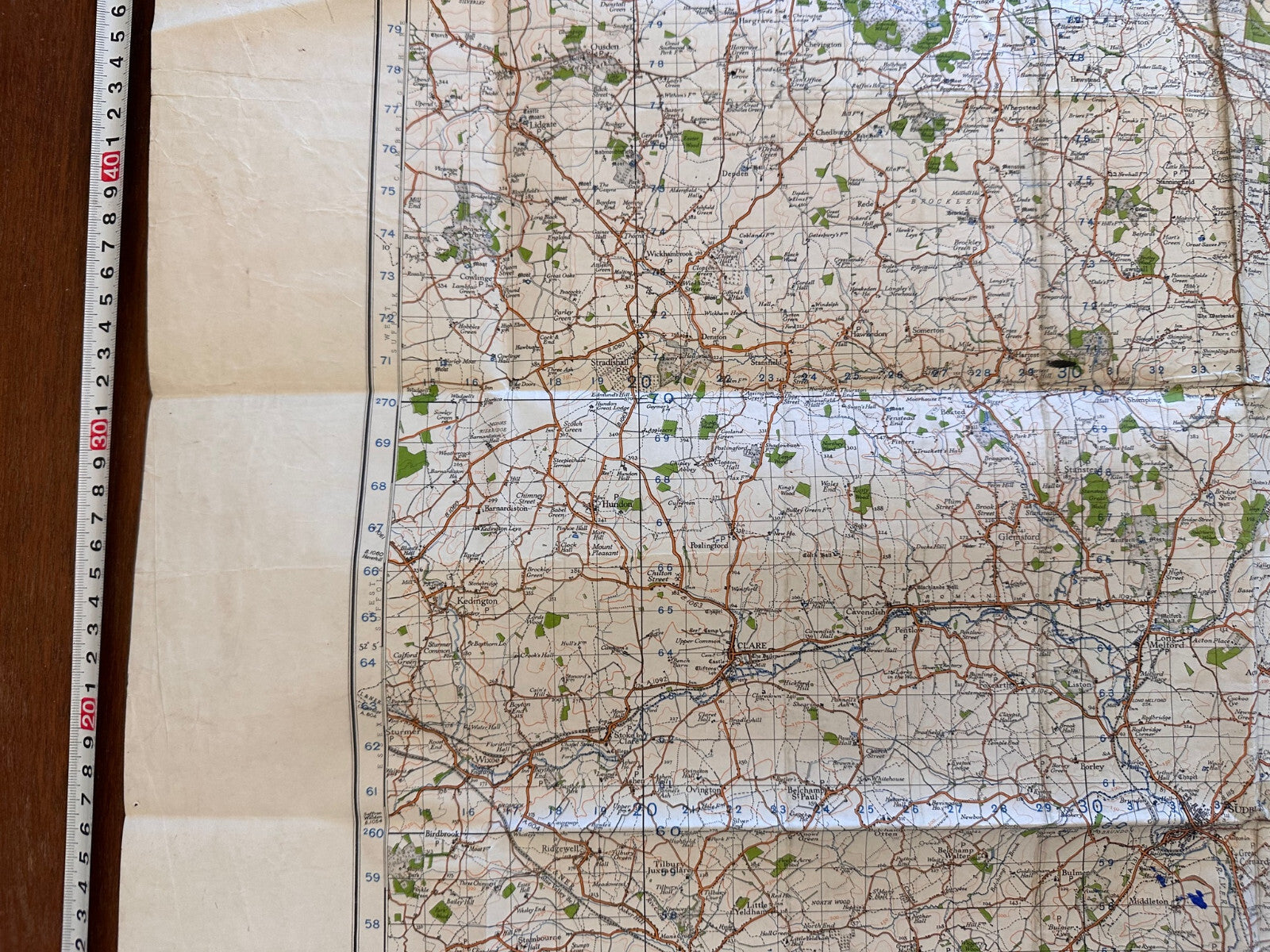 Original WW2 British Army GSGS OS Map of England - Bury St Edmunds & Sudbury - The Militaria Shop