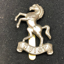Load image into Gallery viewer, Genuine WW2 British Army Brass Cap Badge - West Kent Yeomanry - The Militaria Shop