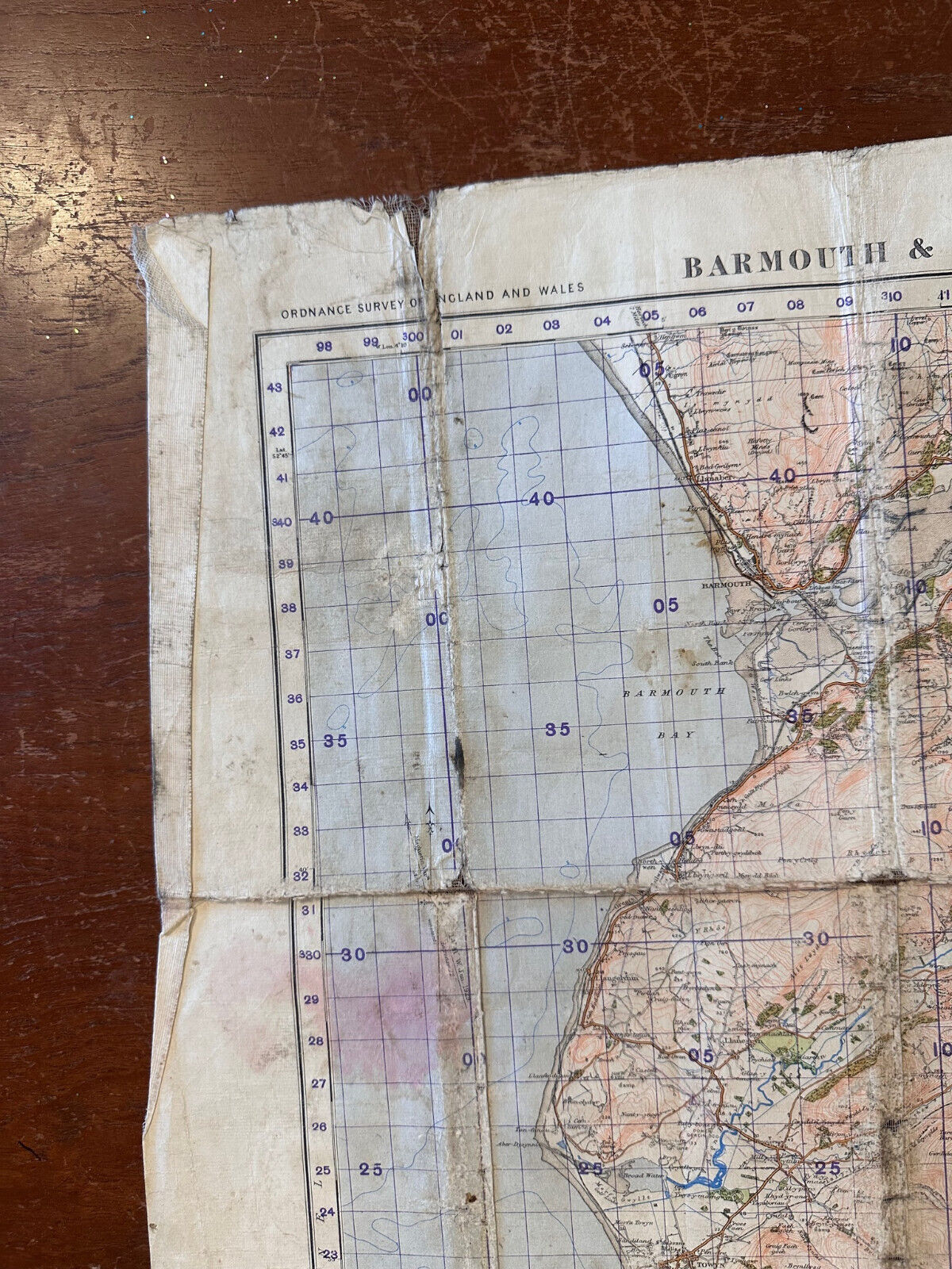 Original WW2 British Army GSGS OS Map Great Britain - Barmouth & Aberystwyth - The Militaria Shop