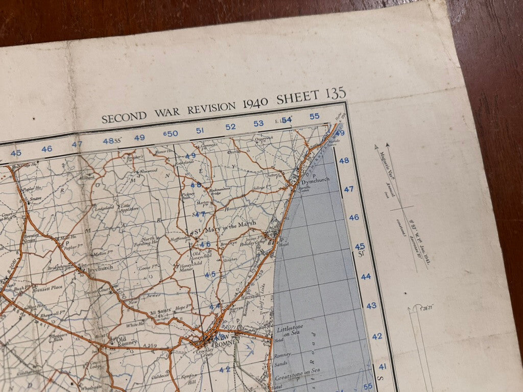 Original WW2 British Army GSGS OS Map of England - Hastings - The Militaria Shop