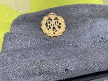 Load image into Gallery viewer, Original WW2 British Royal Air Force Side Cap with Brass Badge - The Militaria Shop