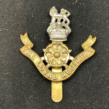 Load image into Gallery viewer, Genuine WW2 British Army Brass Cap Badge - Loyal Regiment (North Lancashire) - The Militaria Shop