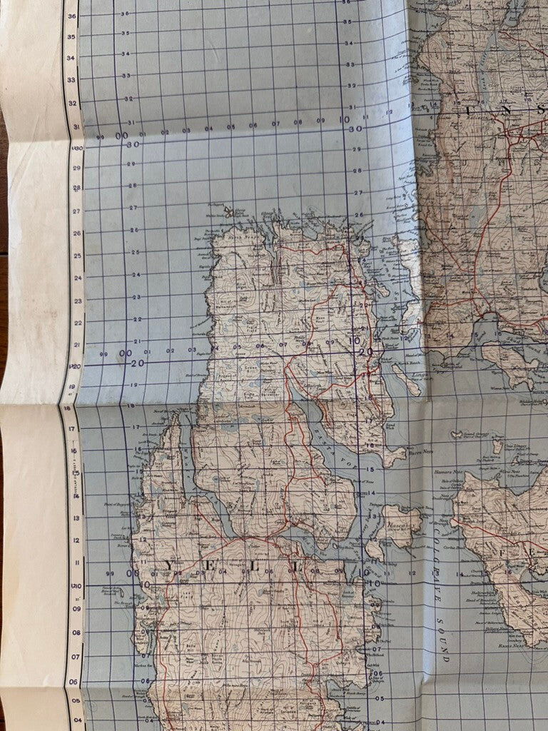 Original WW2 British Army GSGS Map of Scotland - Yell & Unst - Shetland Islands - The Militaria Shop