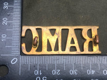 Load image into Gallery viewer, Genuine British Army Brass Shoulder Title - Royal Army Medical Corps - The Militaria Shop