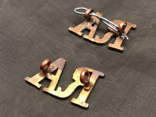 Load image into Gallery viewer, Original WW1 British Army Brass Shoulder Titles - Royal Artillery RA - The Militaria Shop