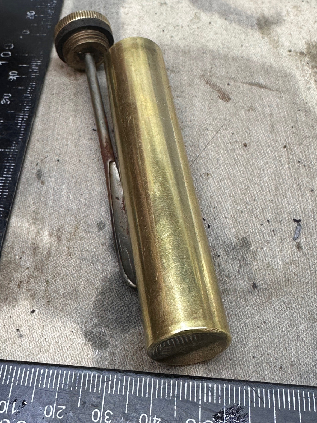 Original WW1 British Army SMLE Enfield Brass Oil Bottle - EFD - The Militaria Shop