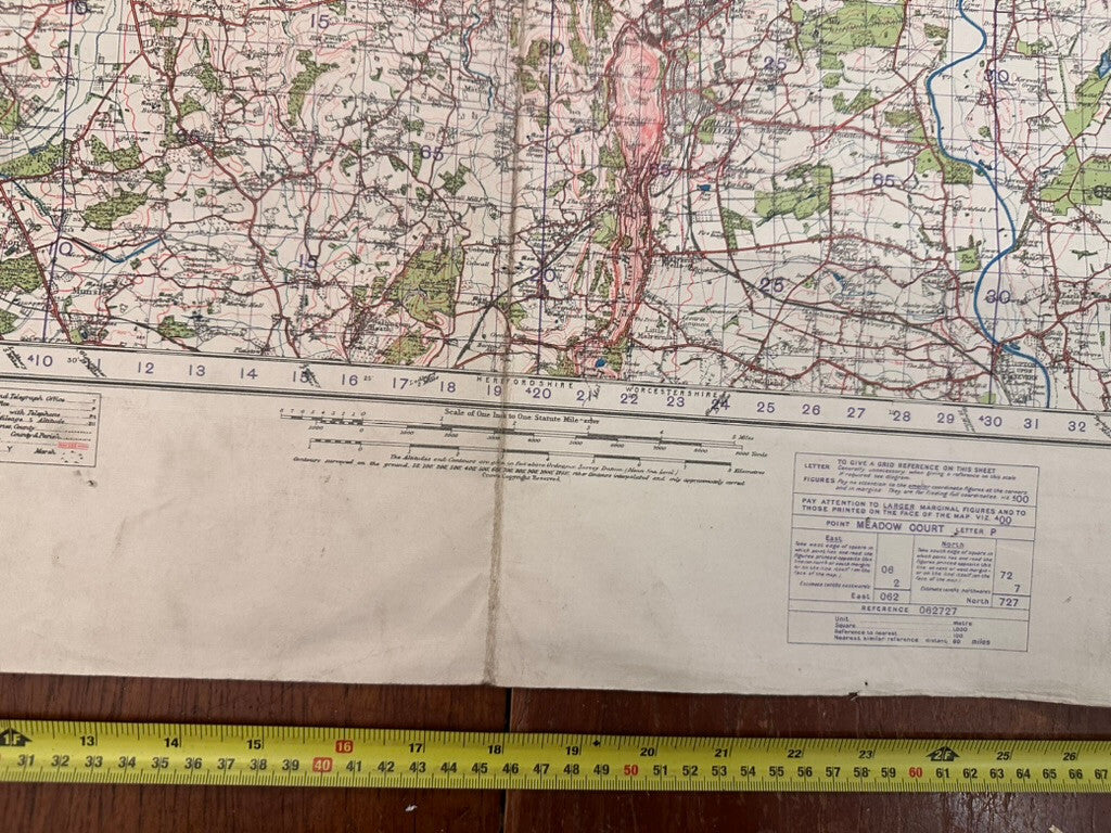 Original WW2 British Army GSGS OS Map of Great Britain - Worcester - The Militaria Shop