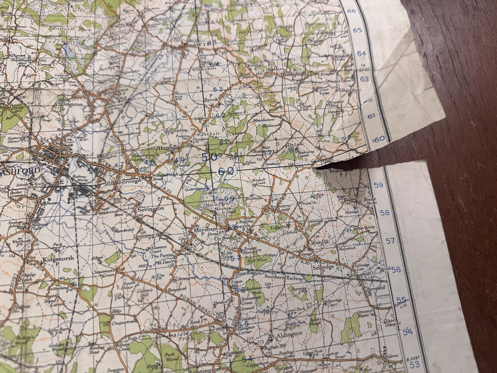 Original WW2 British Army GSGS OS Map of Great Britain - Weald of Kent - The Militaria Shop