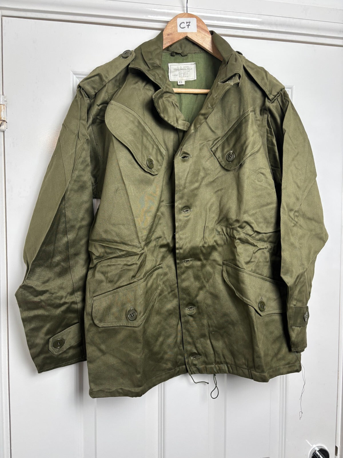 Genuine Unissued U.S Army OD Green Coat Mans Field Jacket Size ES - The Militaria Shop