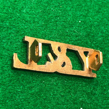 Load image into Gallery viewer, Original WW2 British Army Brass Shoulder Title - South Wales Borderers - The Militaria Shop