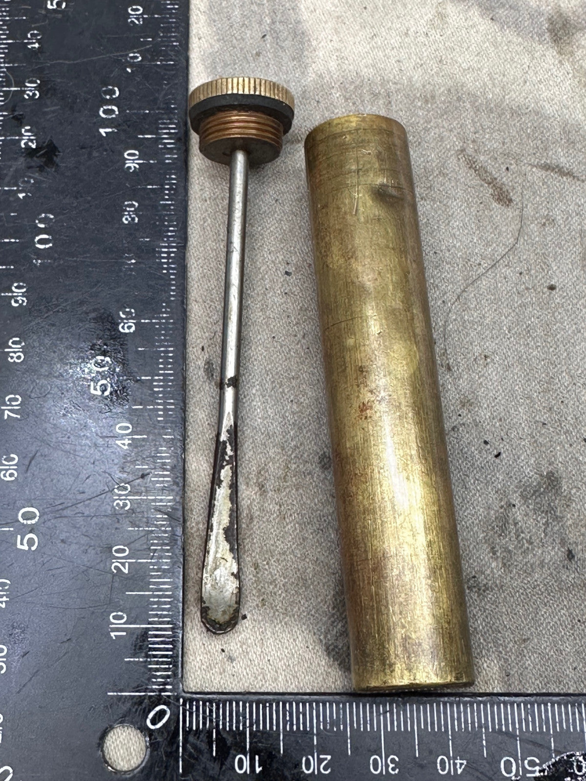 Original WW2 British Army SMLE Enfield Brass Oil Bottle - EFD - The Militaria Shop