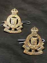 Load image into Gallery viewer, Original WW2 British Army Collar Badge Pair - Royal Army Ordnance Corps RAOC - The Militaria Shop