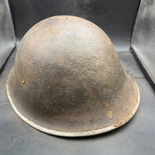 Load image into Gallery viewer, Original British/Canadian Army WW2 Mk3 Turtle High Rivet Combat Steel Helmet - The Militaria Shop