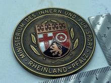Load image into Gallery viewer, Large Coin Thing - Rheinland-Pfalz - Ministerium Des Innern Und Für Sport - The Militaria Shop