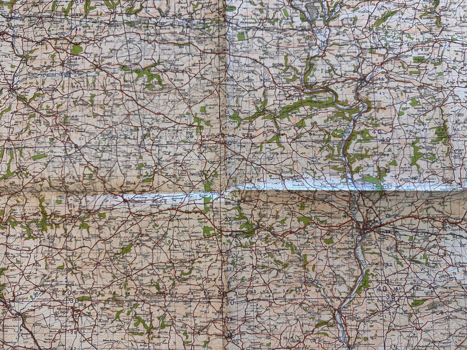 Original WW2 British Army GSGS OS Map of England - Tiverton - The Militaria Shop